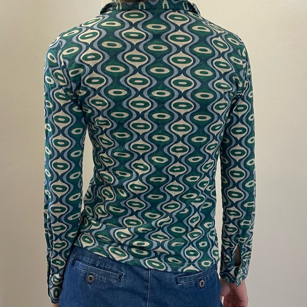 Mod Italian Pure Cotton Button Down Top - Picture 5 of 11